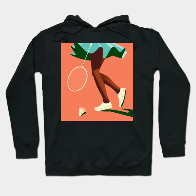 Badminton Hoodie by Ricard Jorge illustration